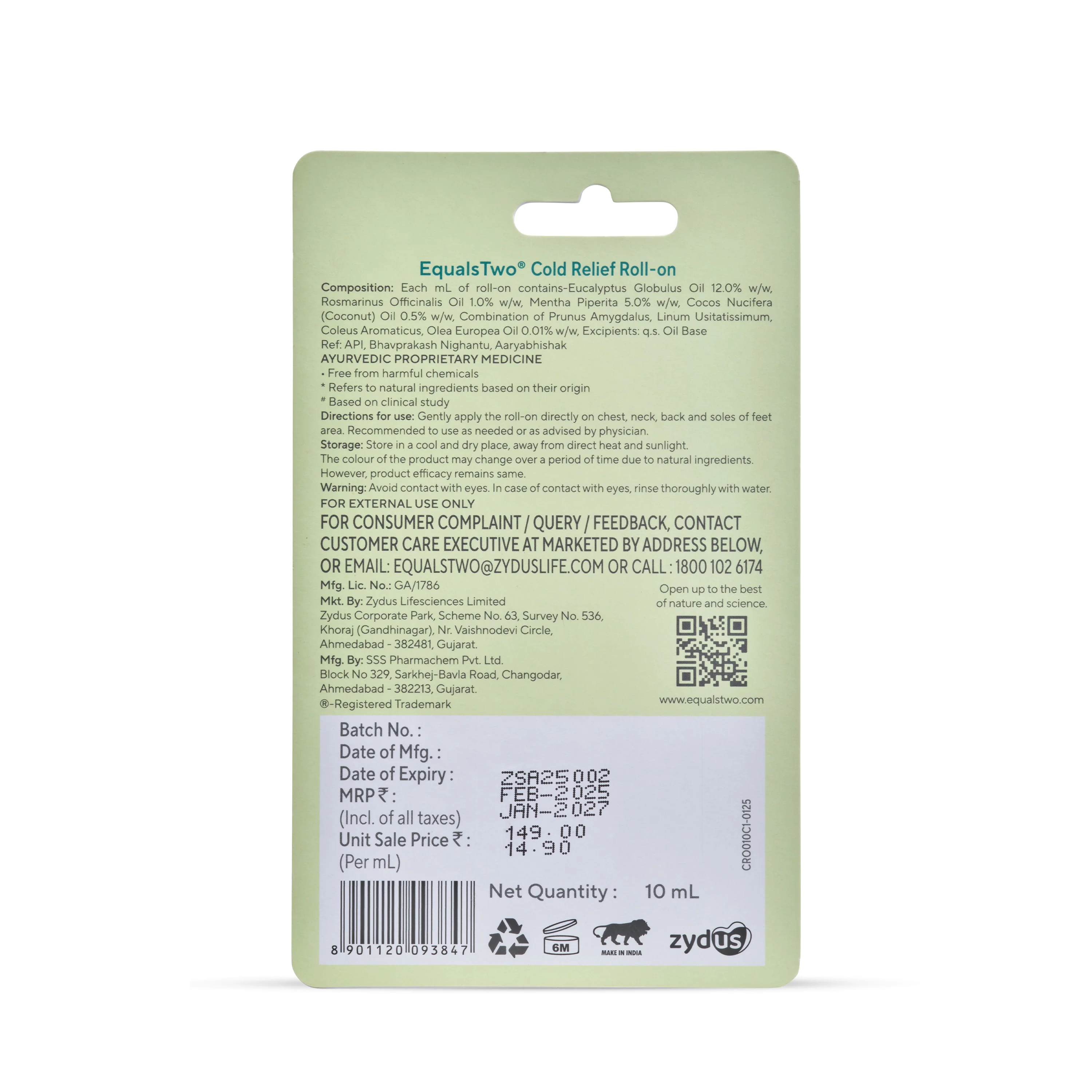 EqualsTwo Cold Relief Roll-On (Pack of 2) - Image 10